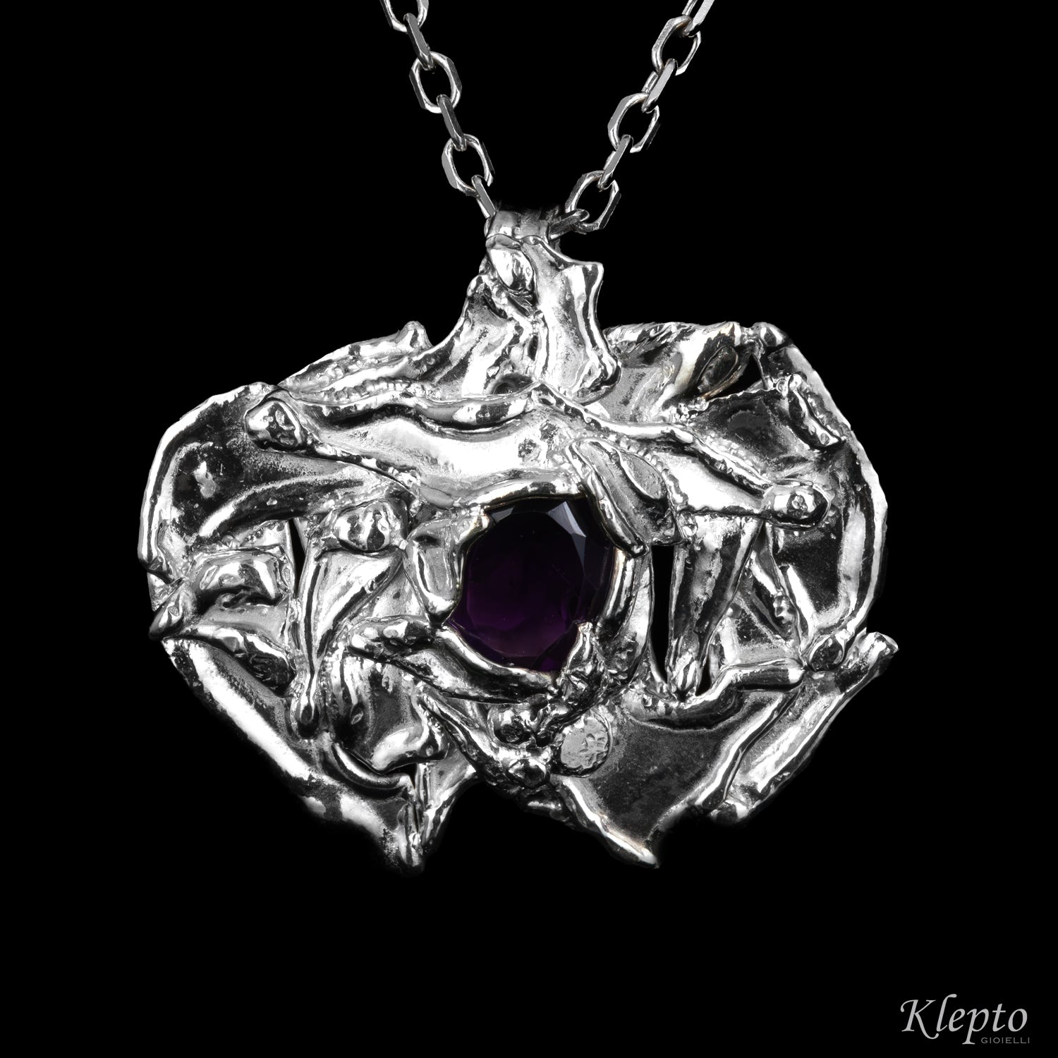 Silnova® Silver Pendant with Amethyst