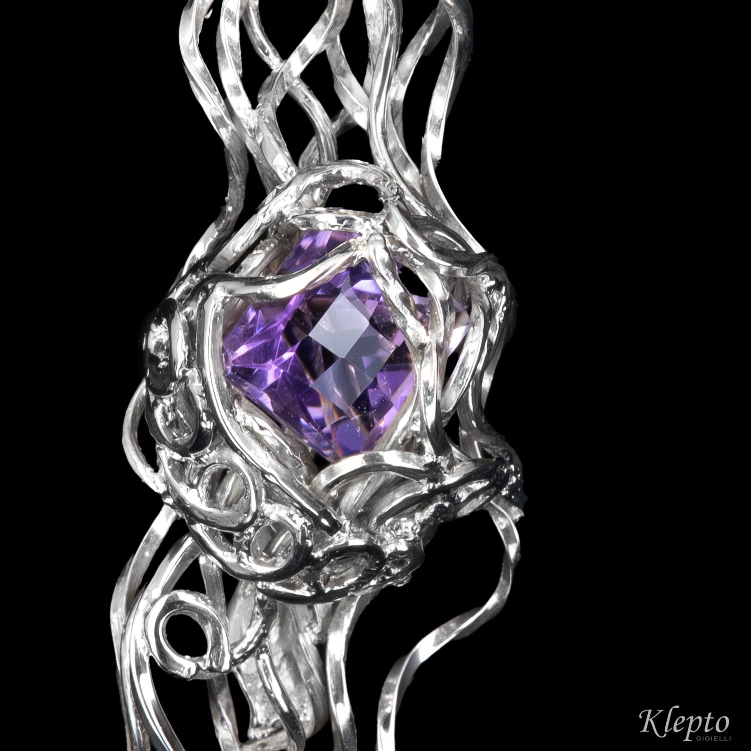 Silver Silnova® Pendant with Amethyst