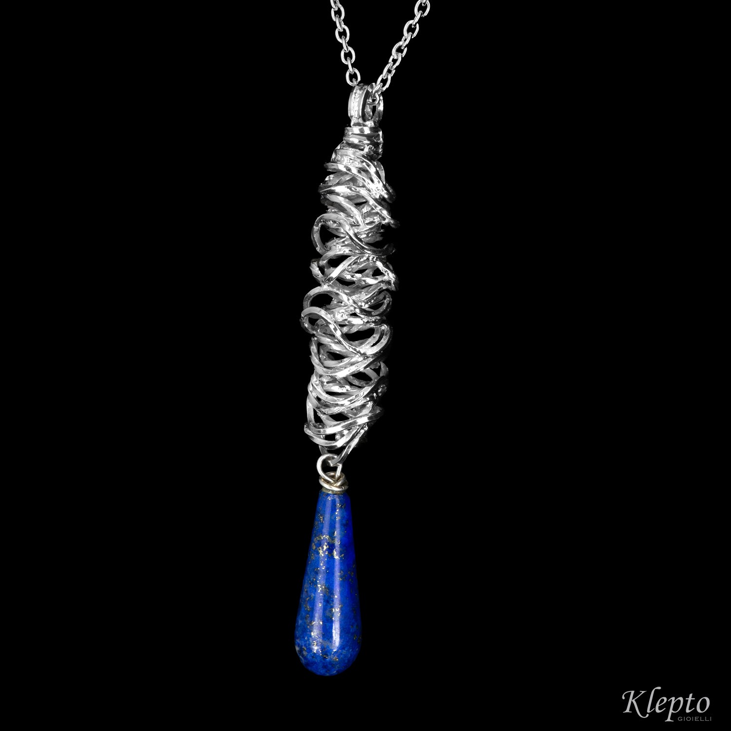 Silver Silnova® Pendant with Lapis Lazuli