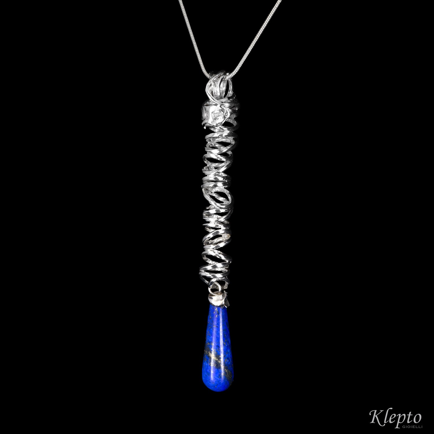 Silver Silnova® Pendant with Lapis Lazuli