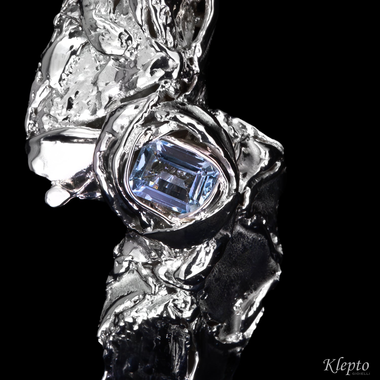 Silver Silnova® Pendant with Aquamarine