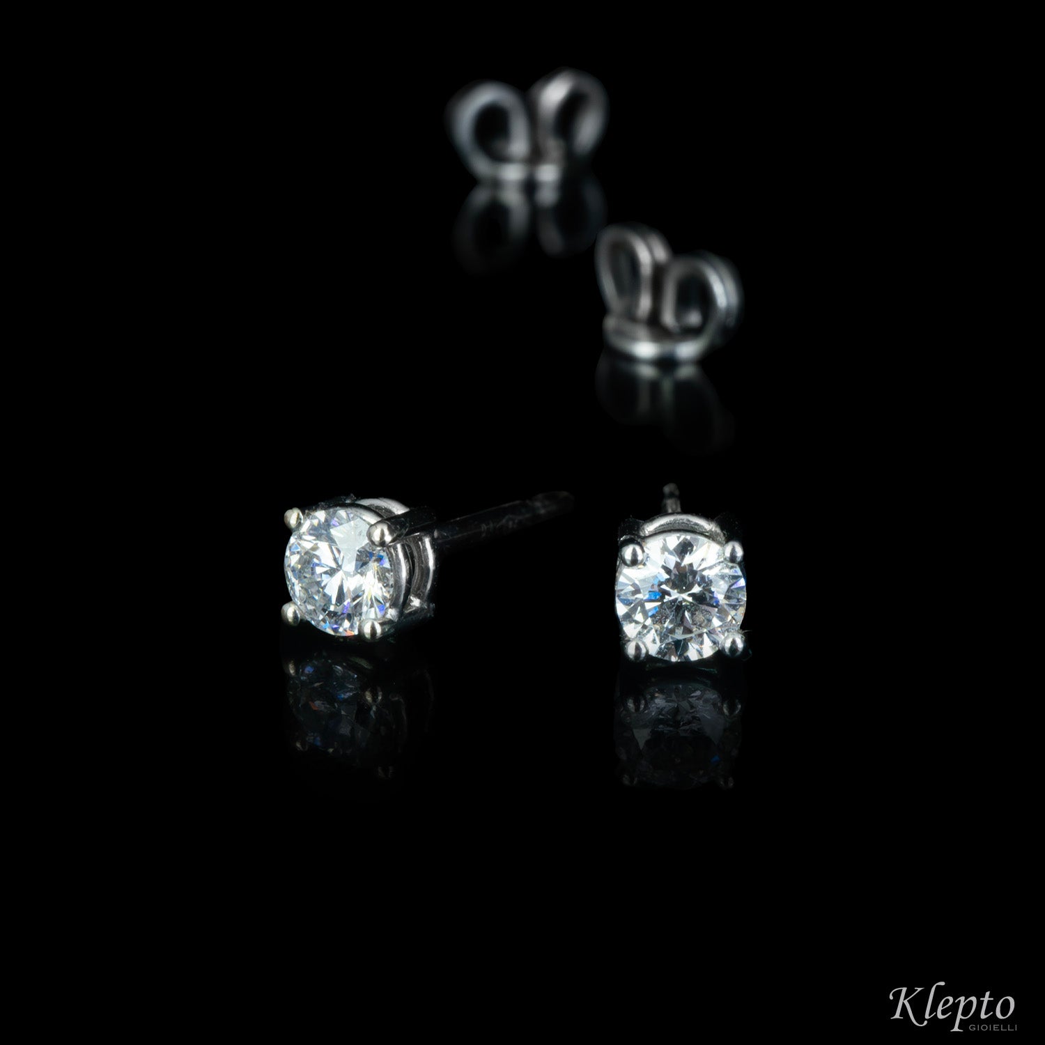 White gold earrings with diamonds