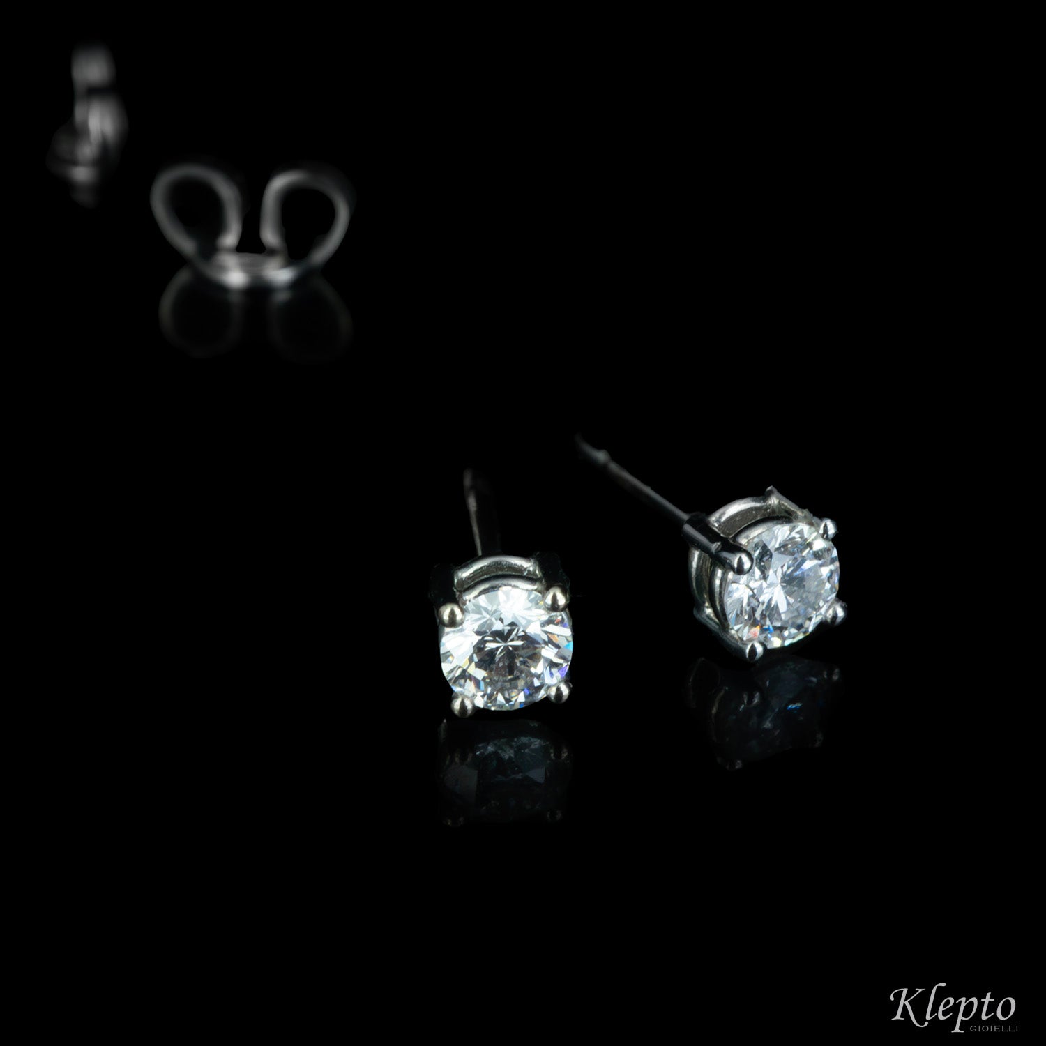 White gold earrings with diamonds