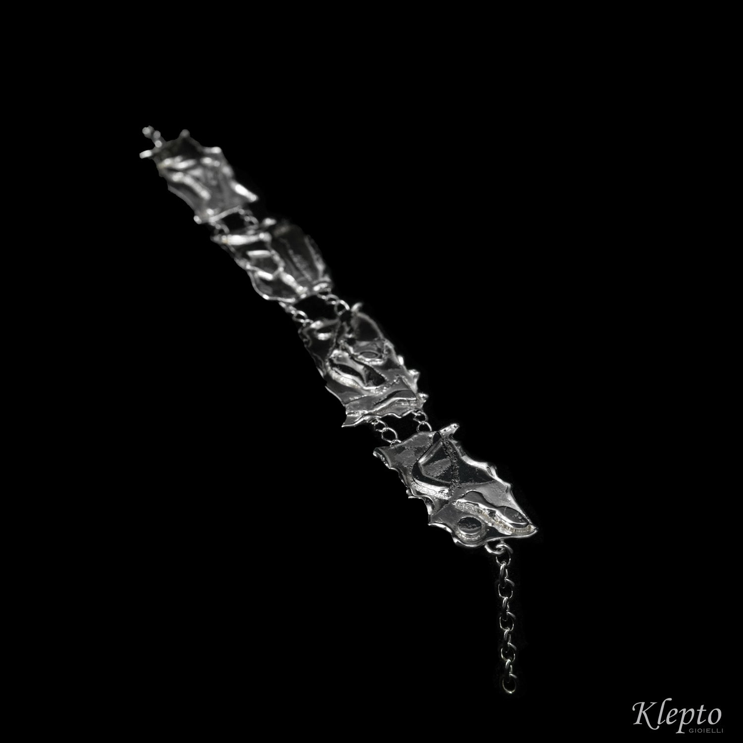 Silver Silnova® bracelet with flame fused segments