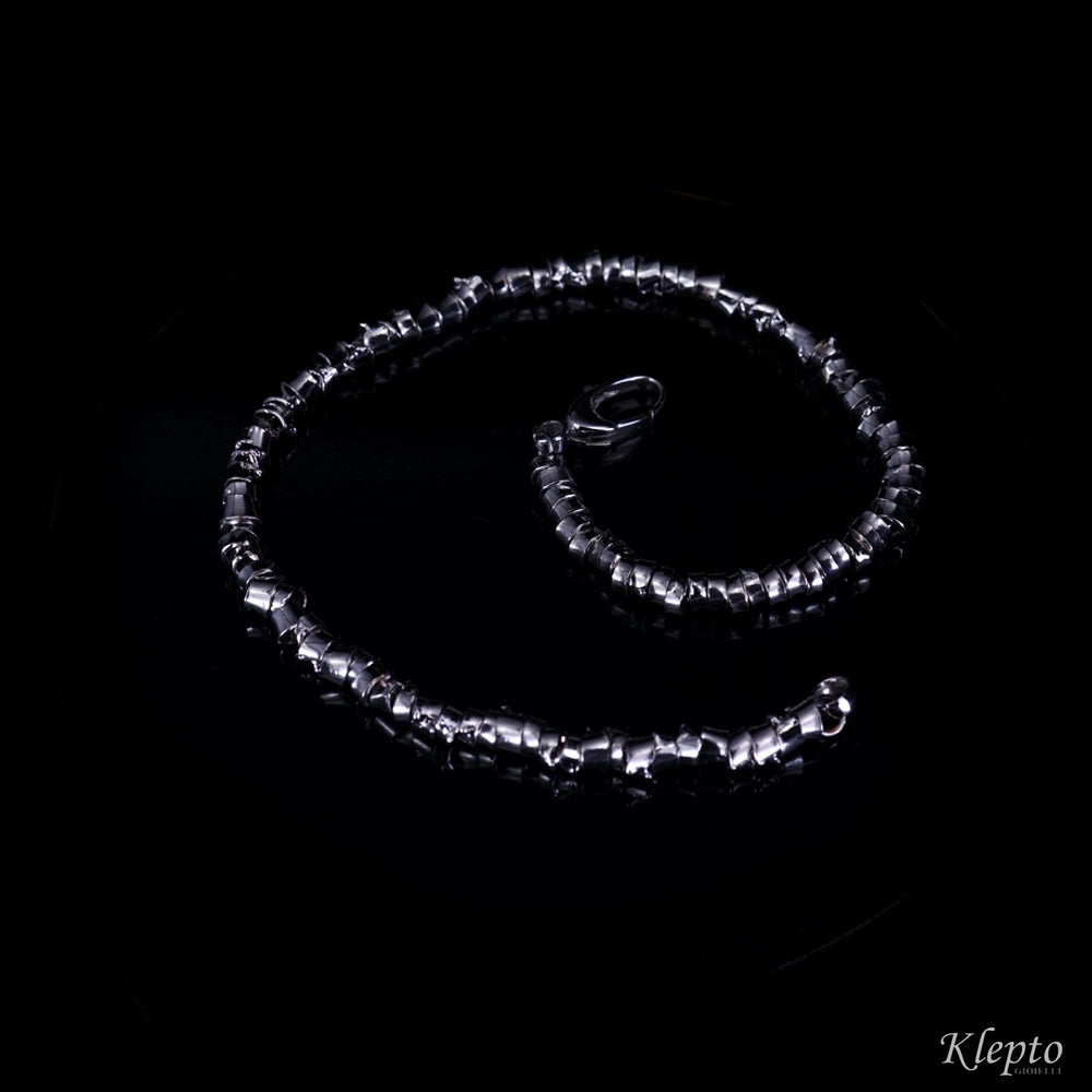 White gold bracelet with wheels
