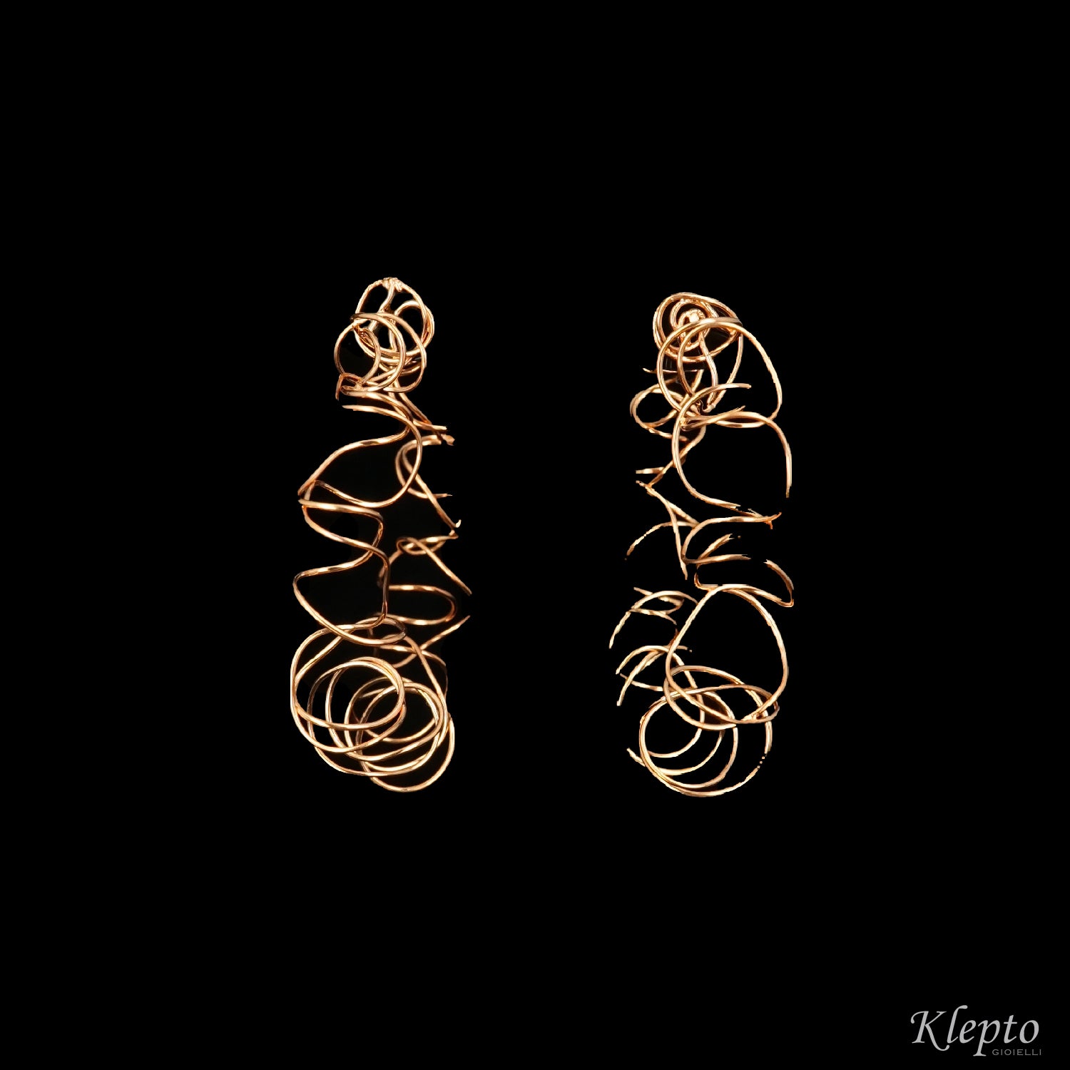 Rose gold earrings "Ghirigori"
