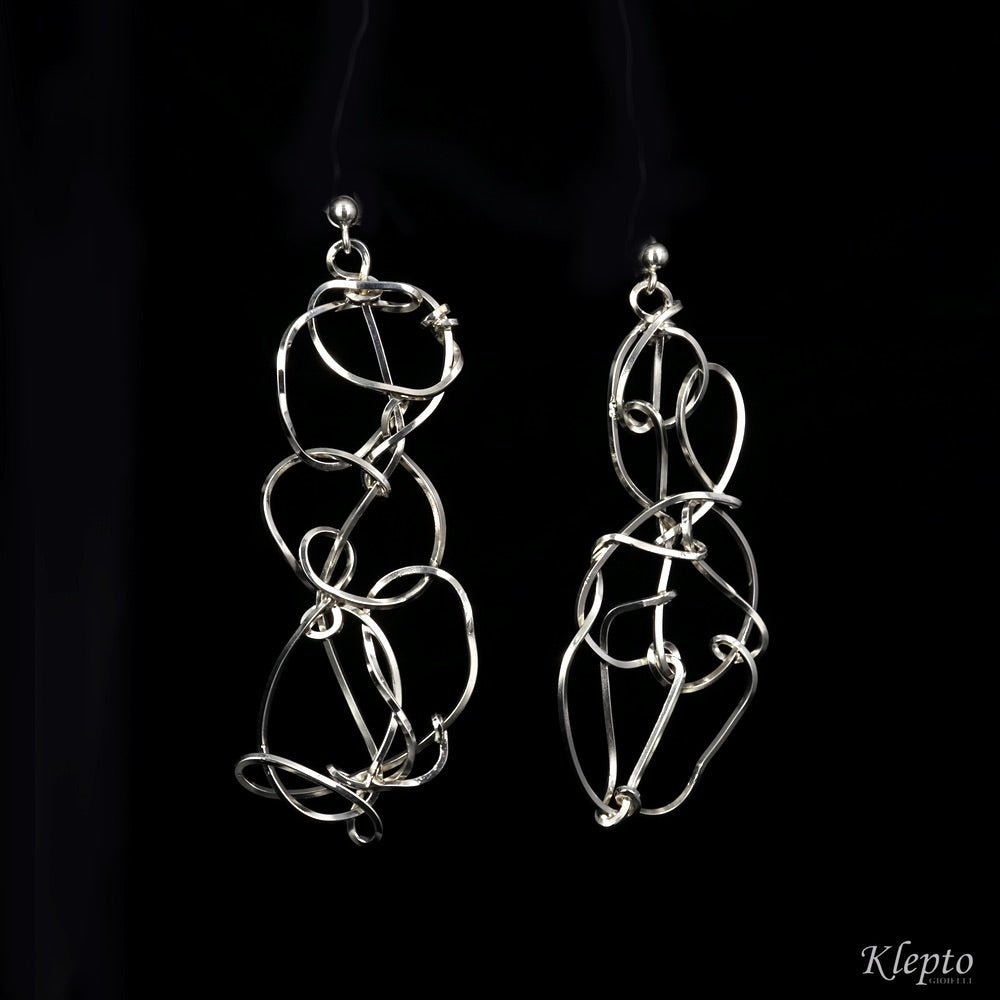 Silver Silnova® earrings with braided wire
