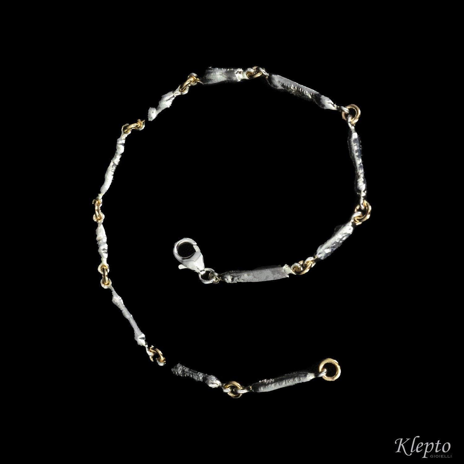 Bracelet in Silnova® Silver and Rose Gold