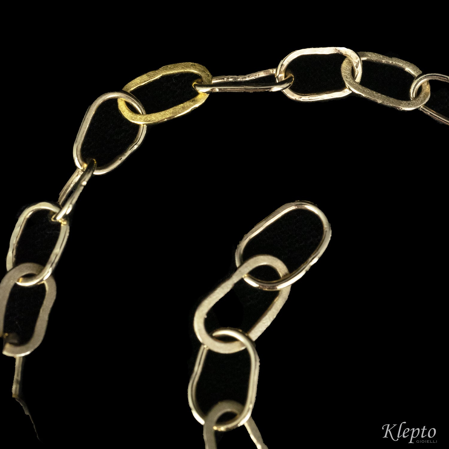 White gold bracelet with yellow gold details