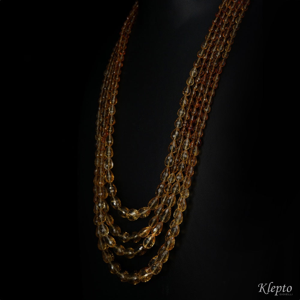 Multi-strand necklace with Citrine Quartz