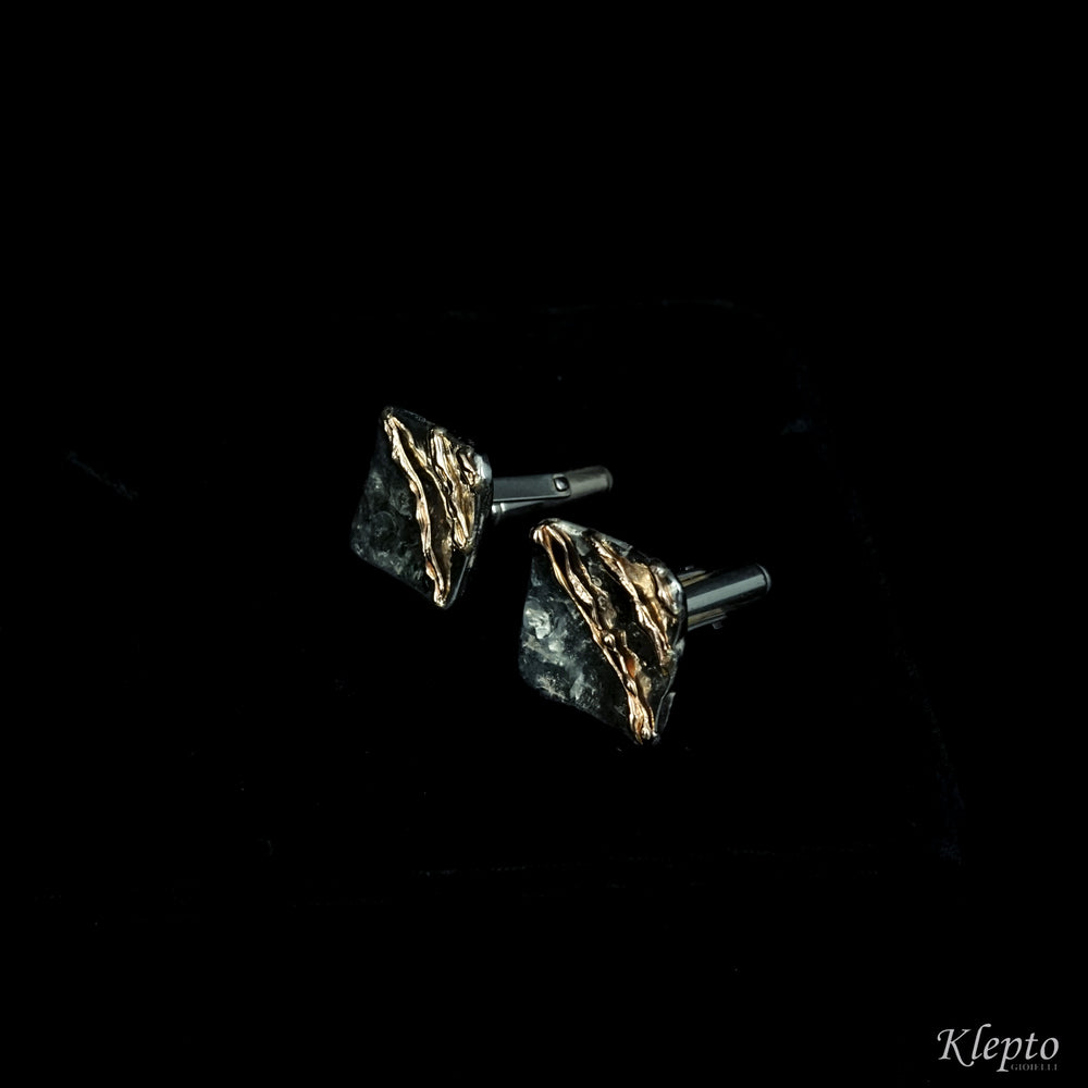 Cufflinks in Silnova® Silver and rose gold details